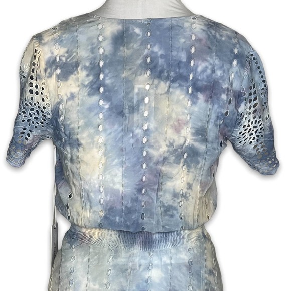 YFB NWT Young Fabulous & Broke Costa Maxi Dress XS Tie Dye Eyelet Lace - Picture 6 of 13